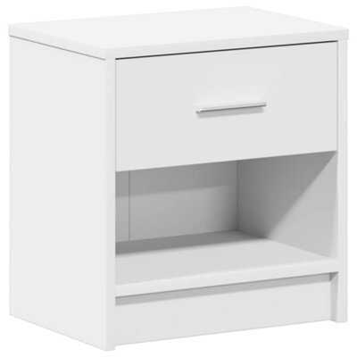Berkfield Durable Bedside Cabinet With Drawer White 39X28X41 Cm - image 1