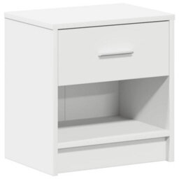 Berkfield Durable Bedside Cabinet With Drawer White 39X28X41 Cm - thumbnail 1