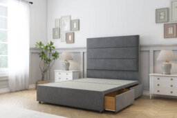 "Sloomy Texas Armour Coniston Divan Bed Base 4 Drawers With 54"" Floor Standing Headboard 4'6 Double" - thumbnail 4