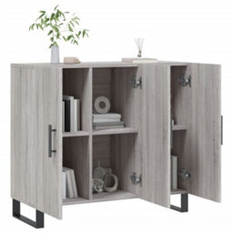 Berkfield Sideboard Grey Sonoma 90X34X80 Cm Engineered Wood - thumbnail 4