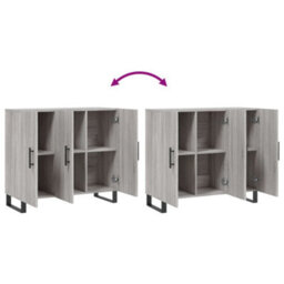 Berkfield Sideboard Grey Sonoma 90X34X80 Cm Engineered Wood - thumbnail 9