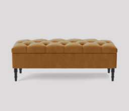 Alyana Ottoman Bench With Storage And Turned Wooden Legs, 120Cm Wide Ottoman Box - Mink Plush Velvet - thumbnail 3
