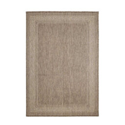 Melrose County Flatweave Latte Bordered Indoor Non-Slip Large Area Rug 160/225Cm - thumbnail 4