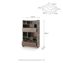 Arte Bed Concept Bc-27 Sideboard Cabinet 92Cm - Oak Dunin - 2 Drawers With Shelved Storage - thumbnail 5