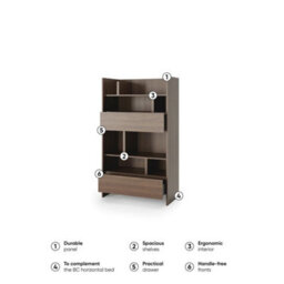 Arte Bed Concept Bc-27 Sideboard Cabinet 92Cm - Oak Dunin - 2 Drawers With Shelved Storage - thumbnail 4