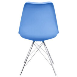 Fusion Living Soho Light Blue Plastic Dining Chair With Chrome Metal Legs - thumbnail 4