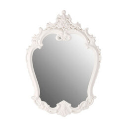 Orsina Antique White Rose Crest Wall Mirror,hanging Mirror,wall-Mounted Mirror With Decorative Leaf & Flower Motifs - thumbnail 1