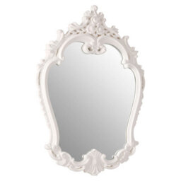Orsina Antique White Rose Crest Wall Mirror,hanging Mirror,wall-Mounted Mirror With Decorative Leaf & Flower Motifs - thumbnail 2