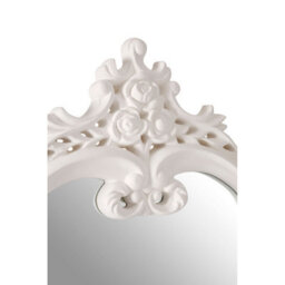 Orsina Antique White Rose Crest Wall Mirror,hanging Mirror,wall-Mounted Mirror With Decorative Leaf & Flower Motifs - thumbnail 3