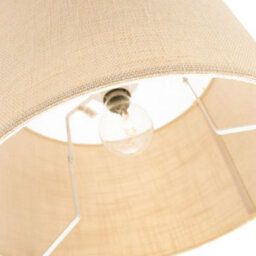 Happy Homewares Contemporary And Sleek 12 Inch Cream Linen Fabric Drum Lamp Shade 60W Maximum - thumbnail 4
