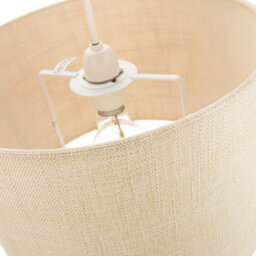 Happy Homewares Contemporary And Sleek 12 Inch Cream Linen Fabric Drum Lamp Shade 60W Maximum - thumbnail 3