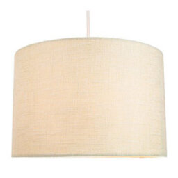 Happy Homewares Contemporary And Sleek 12 Inch Cream Linen Fabric Drum Lamp Shade 60W Maximum - thumbnail 2