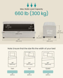 LEDREM Storage Ottoman Bench, Ottoman Foot Rest With Legs, 40 X 110 X 40 Cm, End Of Bed Bench, Storage Chest, Load Up To 300 Kg, White - thumbnail 5