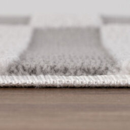 The Rugs Loft Light Grey And Ivory Striped Living Room Area Rug And Runners Soft Pile - thumbnail 7