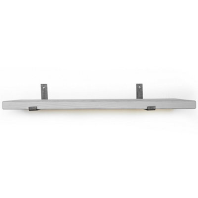 Toolty Rustic Handmade Wall Shelf, Wall Mounted, 140Cm X 22.5Cm Up Design, Antique Gray, Handcrafted Vintage Style - image 1
