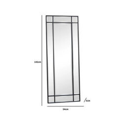 Melody Maison Black Framed Art Deco Wall / Leaner Mirror 142 Cm X 54 Cm - thumbnail 7