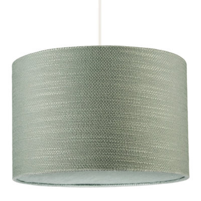 Happy Homewares Desert Sage Green Textured Linen Pendant Lighting Shade With Diffuser - image 1