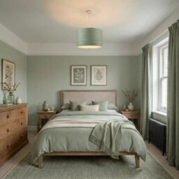 Happy Homewares Desert Sage Green Textured Linen Pendant Lighting Shade With Diffuser - thumbnail 6