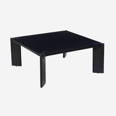 Sweeek - Square Coffee Table In Solid Mango Wood Reva Black 80X80X36 Cm - image 1
