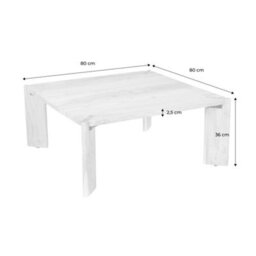 Sweeek - Square Coffee Table In Solid Mango Wood Reva Black 80X80X36 Cm - thumbnail 4