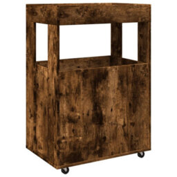 Berkfield Bar Cart Smoked Oak 60X39.5X89 Cm Engineered Wood - thumbnail 6