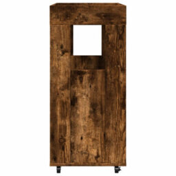 Berkfield Bar Cart Smoked Oak 60X39.5X89 Cm Engineered Wood - thumbnail 5