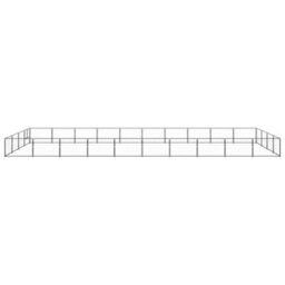 Berkfield Durable Dog Kennel Black 40 M2 Steel - thumbnail 1