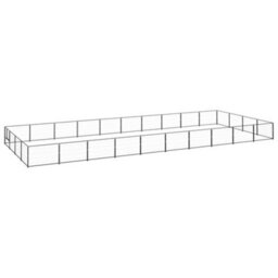 Berkfield Durable Dog Kennel Black 40 M2 Steel - thumbnail 2