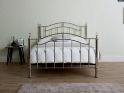 Save On Goods UK 5Ft King Size Silver Chrome Nickel, Crystal Ball Finish Traditional Metal Bed Frame Bedstead - thumbnail 2