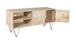 Buttercup Farm Light Gold Plasma Media Unit - Solid Mango Wood - L45 X W140 X H60 Cm - thumbnail 4