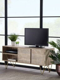 Buttercup Farm Light Gold Plasma Media Unit - Solid Mango Wood - L45 X W140 X H60 Cm - thumbnail 5