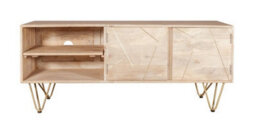 Buttercup Farm Light Gold Plasma Media Unit - Solid Mango Wood - L45 X W140 X H60 Cm - thumbnail 3