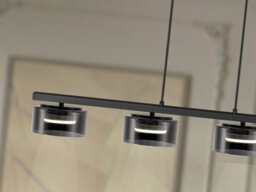Luminosa Lighting Luminosa Olaia Bar Pendant Ceiling Light Black, Smoky 4Xgx53 3000K 660Lm - Uk Stock - thumbnail 3