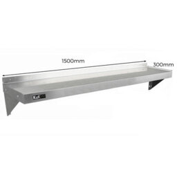MonsterShop Kukoo 2Xcommercial Stainless Steel Shelves Kitchen Wall Shelf Catering Corrosion Resistant & Free Microfiber Cloths 1500mmx300mm - thumbnail 4