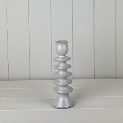 Four Candle Satchville Glazed Ceramic Candle Holder With Textured Detail - image 1