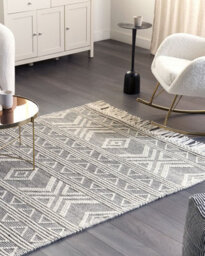 Beliani Rug Pazar Black/ White 160 X 230 Cm Wool - thumbnail 2