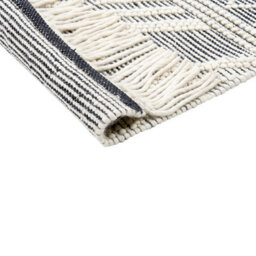 Beliani Rug Pazar Black/ White 160 X 230 Cm Wool - thumbnail 6