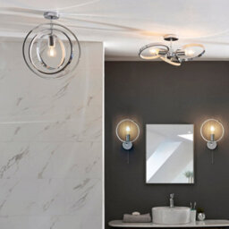 Bathroom Wall Light Fitting - Chrome Plate & Clear Faceted Acrylic - Modern - thumbnail 4