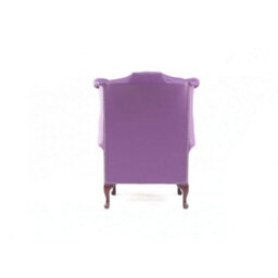 Chesterfield High Back Wing Chair Shelly Wineberry Purple Real Leather Bespoke In Queen Anne Style - thumbnail 9