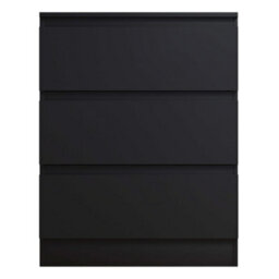 Fwstyle Stora 3 Drawer Black Chest Of Drawers (H) 77 (W) 60 (D) 40Cm Extra Deep 14Cm Drawers - thumbnail 8