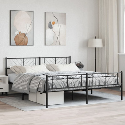 Berkfield Metal Bed Frame With Headboard And Footboard Black 183X213 Cm - image 1