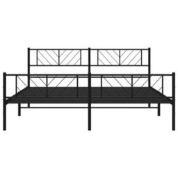 Berkfield Metal Bed Frame With Headboard And Footboard Black 183X213 Cm - thumbnail 5