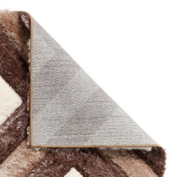Beige Brown Shaggy Rug, 40mm Thickness Geometric Rug, Modern Rug For Bedroom, Living Room, & Dining Room-160Cm X 220Cm - thumbnail 6