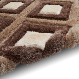 Beige Brown Shaggy Rug, 40mm Thickness Geometric Rug, Modern Rug For Bedroom, Living Room, & Dining Room-160Cm X 220Cm - thumbnail 5