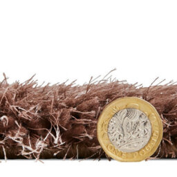 Beige Brown Shaggy Rug, 40mm Thickness Geometric Rug, Modern Rug For Bedroom, Living Room, & Dining Room-160Cm X 220Cm - thumbnail 2