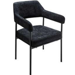 Tectake Set Of 2 Armchair Doé - Durable Fabric, Black Powder-Coated Legs, 120 Kg Load, 58 X 62 X 85 Cm  - Woven Fabric Black/black - thumbnail 9