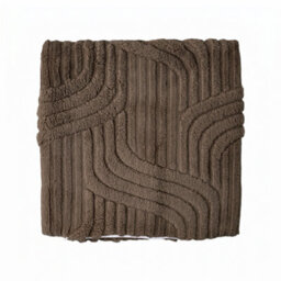 Living And Home Dark Coffee Plush Square Throw Pillow Cover Polyester Textured Cushion Case With Hidden Zipper 45X45Cm - thumbnail 5