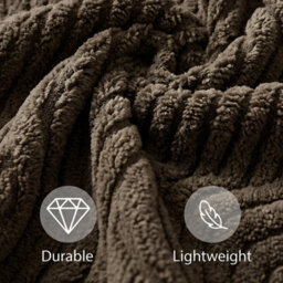 Living And Home Dark Coffee Plush Square Throw Pillow Cover Polyester Textured Cushion Case With Hidden Zipper 45X45Cm - thumbnail 7