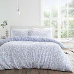 Bianca Bedding Shadow Leaves 200 Thread Count Cotton Reversible Double Duvet Cover Set With Pillowcases French Blue - thumbnail 2