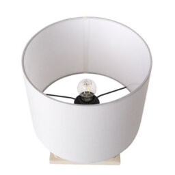 Beliani Table Lamp Multicolour Ceramic Base With White Drum Shade - Contemporary, W28 X D28 X H42Cm - thumbnail 3